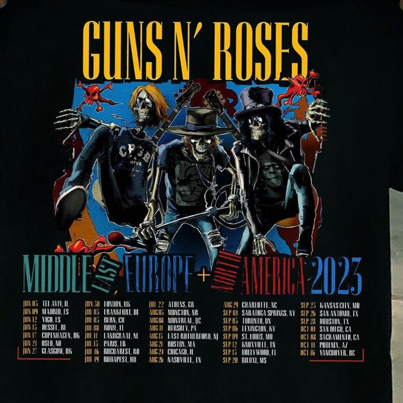 Guns N Roses Music Tour 2023 Unisex T-Shirt Rock Band Graphic Fan Gift Tee 159 - Picture 2 of 5